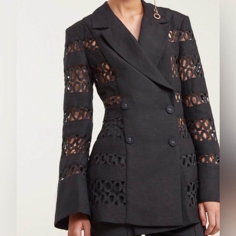 Vince Blazer with Intricate Lace Sleeves
